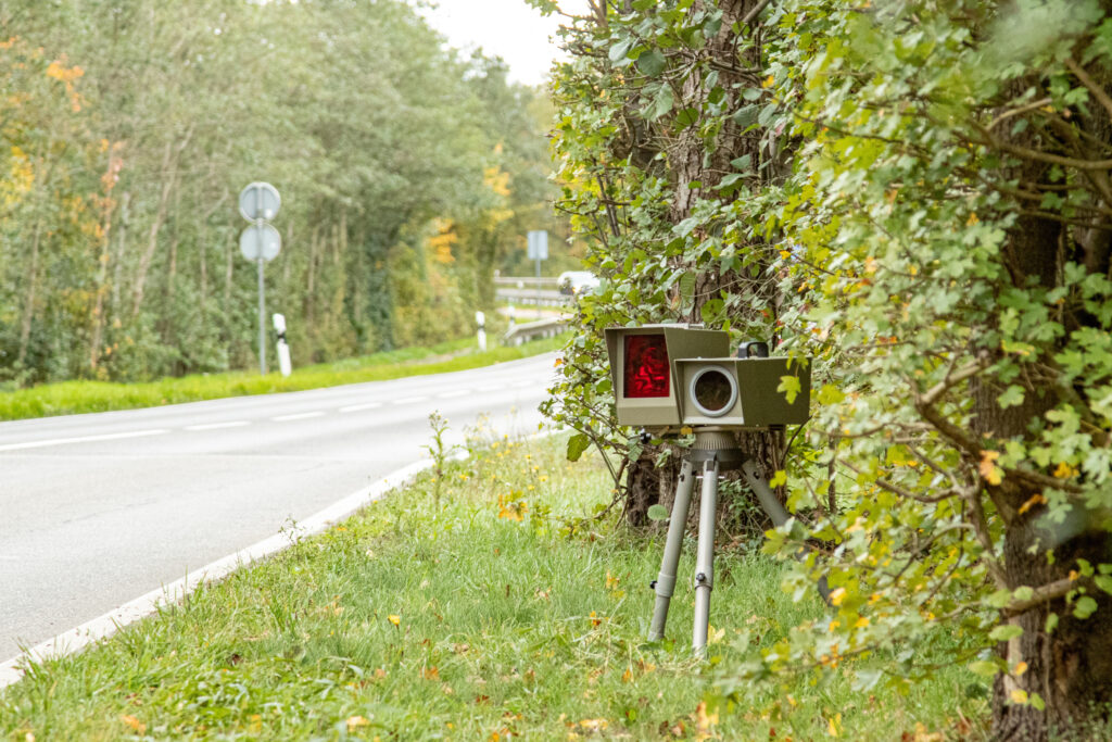 radar speed trap at country road