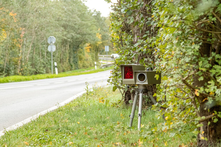 radar speed trap at country road